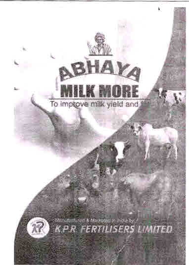 Abhaya Milk More (device Of Cow) Device mark 3017663 Trademark