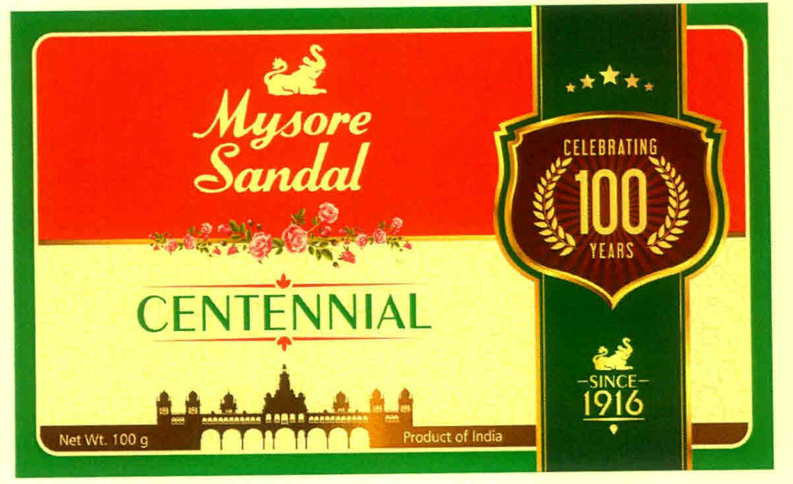 Mysore Sandal Centennial Device mark 3032433 Trademark