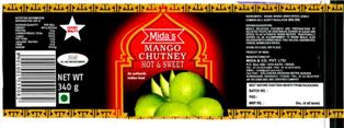 Mida's Mango Chutney Hot & Sweet Device mark 3024134 Trademark