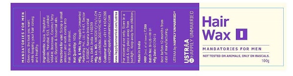 Hair Wax (packaging) Device mark 3067852 Trademark