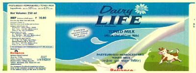 Dairy Life Toned Milk Device mark 3054847 Trademark