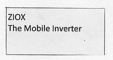 Ziox The Mobile Inverter Device mark 3065965 Trademark