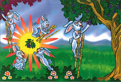 Device Of Rabbits And Tree Device mark 3083764 Trademark