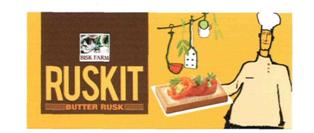 Bisk Farm Ruskit Butter Rusk (label) Device mark 3074572 Trademark
