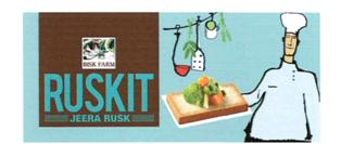 Bisk Farm Ruskit Jeera Rusk (label) Device mark 3074574 Trademark