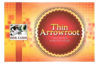 Bisk Farm Thin Arrowroot (label) Device mark 3074581 Trademark