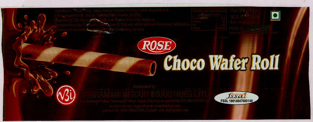 Rose Choco Wafer Roll (with Device) Device mark 3081401 Trademark