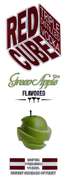 Red Cube With Device Of Green Apple Device mark 3101991 Trademark