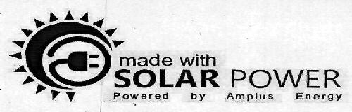 Made With Solar Power Powered By Amplus Energy Device mark 3117512 Trademark