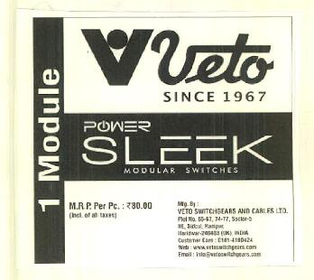 V Veto Power Sleek Modular Switches Device mark 3167255 Trademark