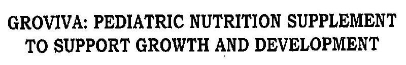 Groviva: Pediatric Nutrition Supplement To Support Growth And Development Device mark 3153425 Trademark