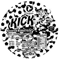 Oxigum Kick Assorted Bubble Gum With Logo Device mark 3210899 Trademark
