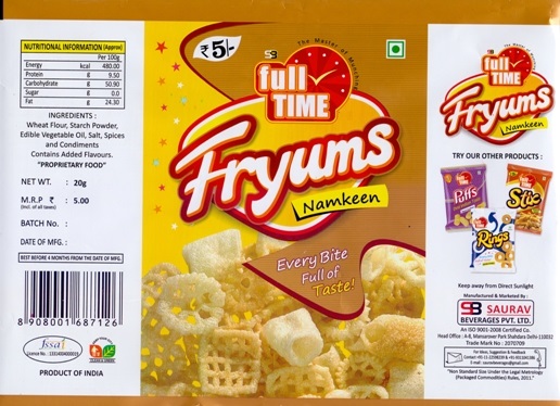 Full Time Fryums Device mark 3174660 Trademark