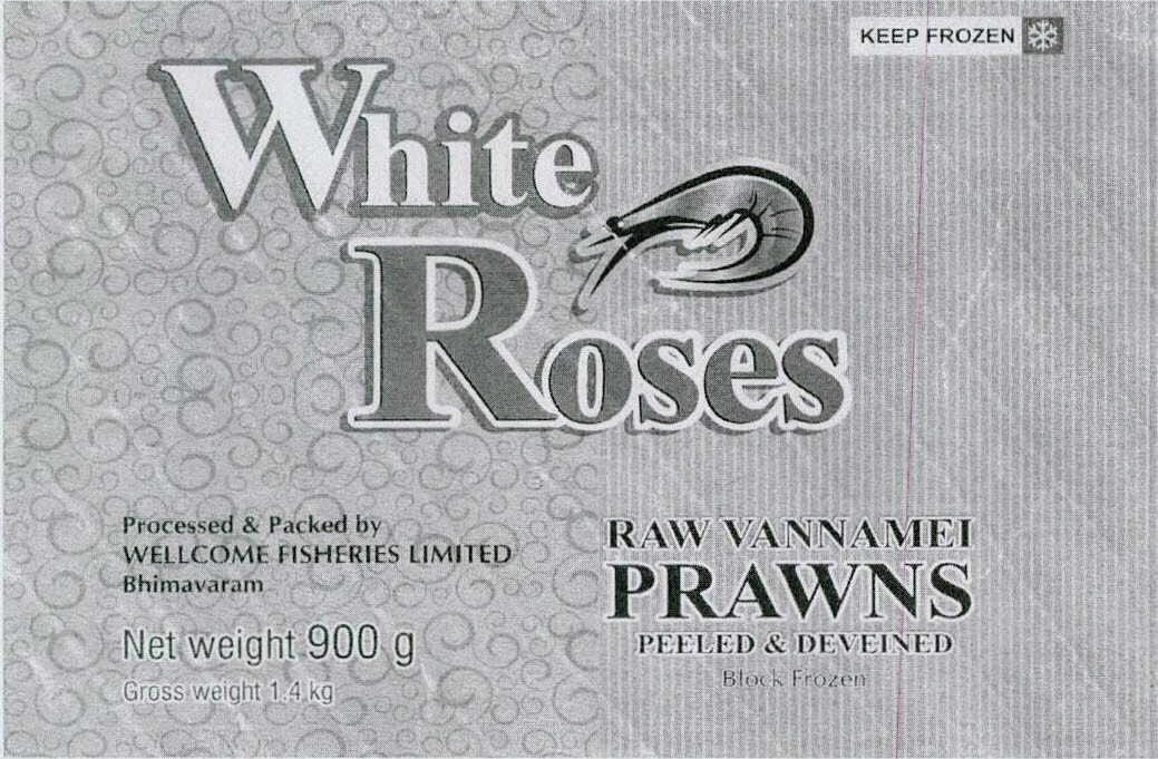 White Roses Raw Vannamei Prawns Peeled & Deveined Device mark 3203806 Trademark
