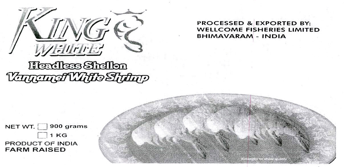 King White Headless Shellon Vannamei White Shrimp Device mark 3203807 Trademark