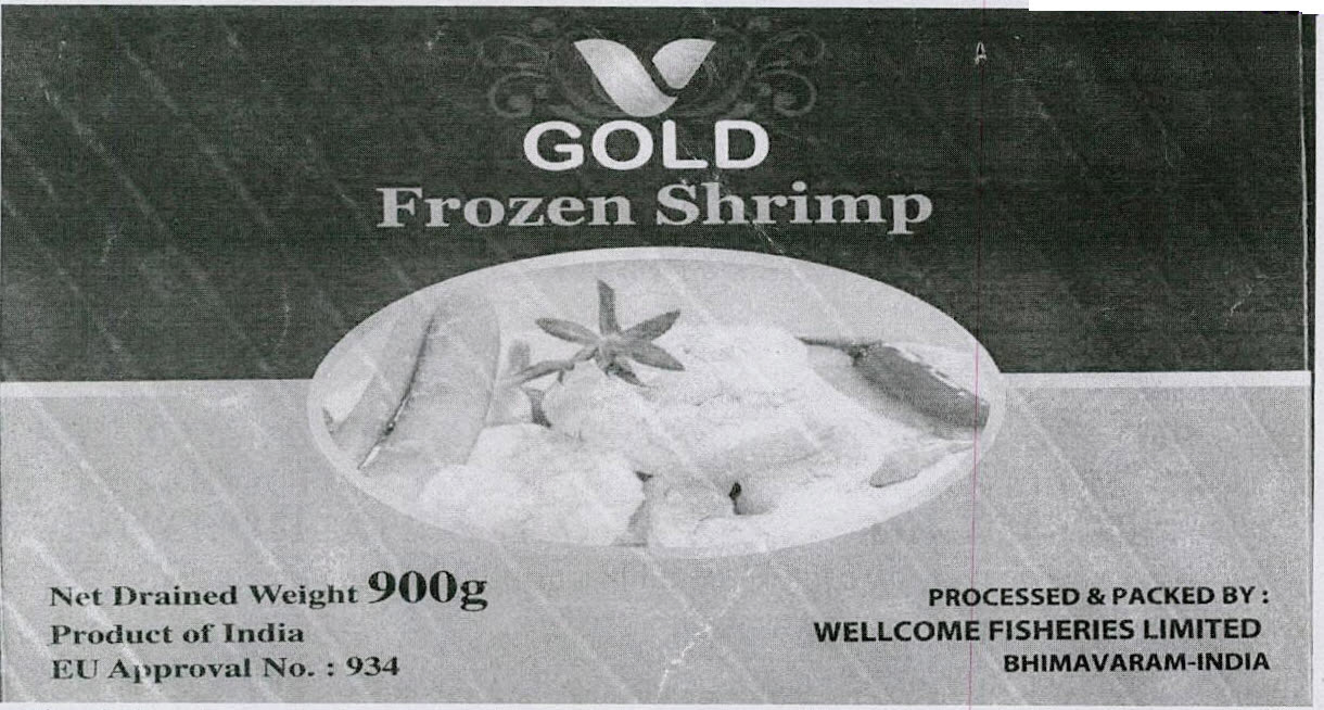 Gold Frozen Shrimp Device mark 3203808 Trademark
