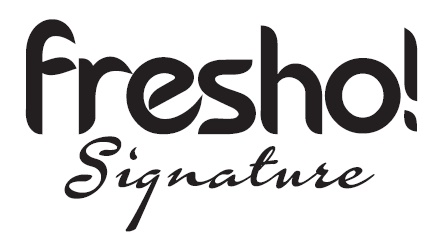 Fresho Signature Stylized Words In Black And White Device mark 3186107 Trademark