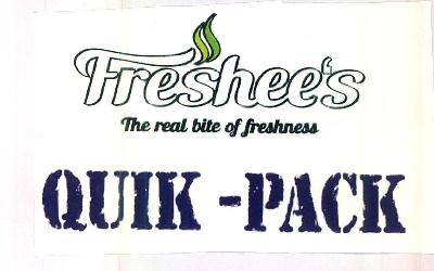 Freshee's The Real Bite Of Freshness Quik-pack Device mark 3234545 Trademark
