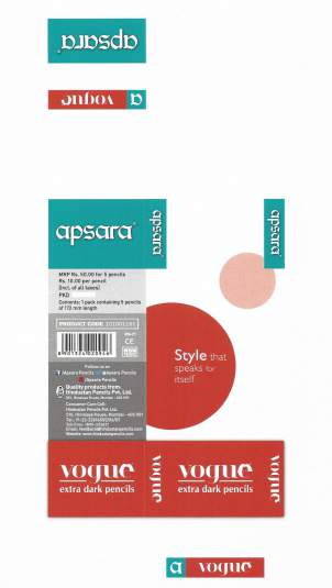 Apsara Vogue Extra Dark Pencils Device mark 3208065 Trademark