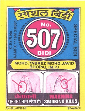 No. 507 Bidi (label) Device mark 3281769 Trademark