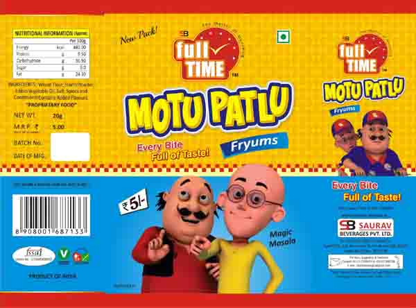 Full Time Motu Patlu Fryums Device mark 3243694 Trademark