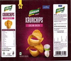 Bansiram Krunchips With Device Of Chips, Cream And Onion Device mark 3331378 Trademark