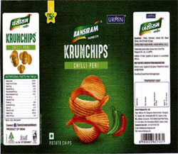 Bansiram Krunchips With Device Of Chips And Chilli Device mark 3331380 Trademark