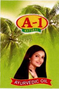 A-1 Natural Ayurvedic Oil, Device Of Lady, Coconut Trees Device mark 3322247 Trademark