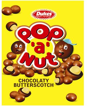 Dukes Pop 'a" Nut Chocolaty Butterscotch (device) Device mark 3352481 Trademark