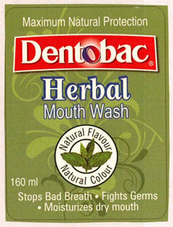 Dentobac Herbal Mouth Wash With Device Of Leaf Device mark 3390106 Trademark