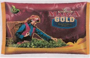 Three Leaves' Maaza Gold (label) Device mark 3406190 Trademark