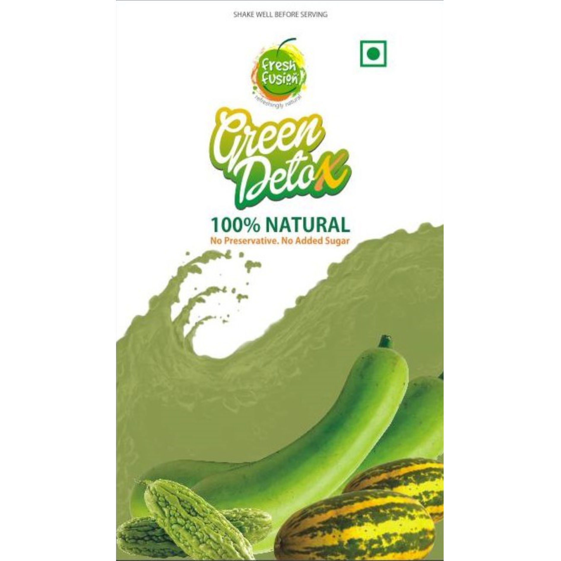 Freshfusion Green Detox 100% Natural No Preservatives. No Added Sugar Device Of Juice Splash With Fruits Device mark 3309411 Trademark