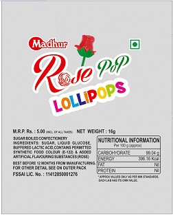 Madhur Rose Pop (label) Device mark 3468052 Trademark
