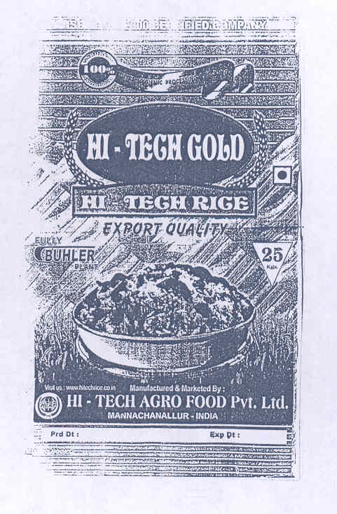Hi-tech Gold (label) Device mark 1539741 Trademark