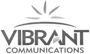 Vibrant Communications (logo) Device mark 1573299 Trademark