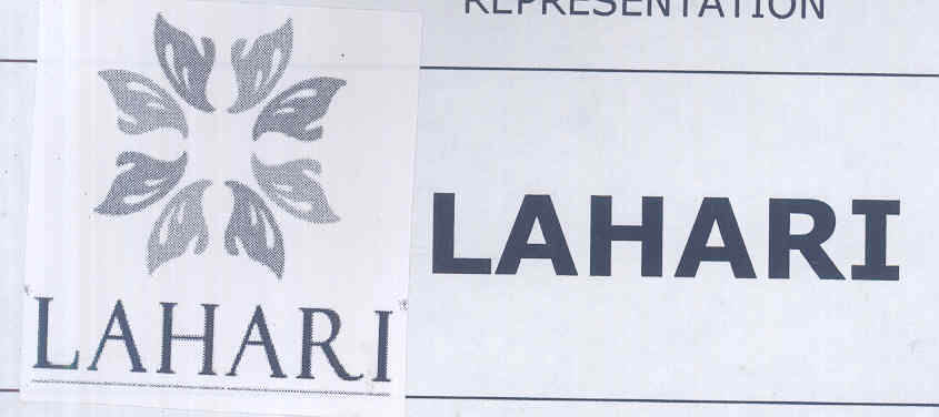 Lahari (logo) Device mark 1586385 Trademark