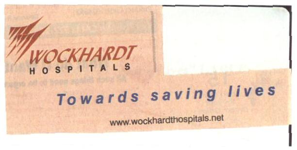 Wockhardt Hospitals Towards Saving Lives (label) Device mark 1648698 Trademark