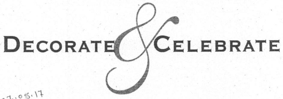 Decorate & Celebrate (label) Device mark 1633934 Trademark