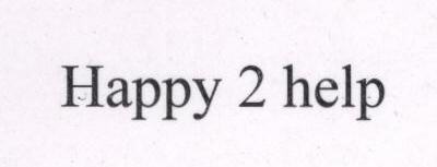Happy 2 Help (label) Device mark 1688716 Trademark