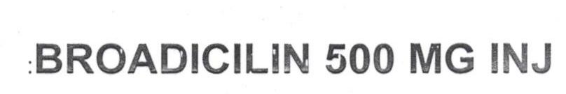 Broadicilin 500 Mg Inj (label) Device mark 1688956 Trademark