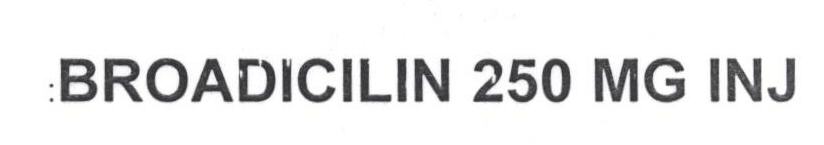 Broadicilin 250 Mg Inj (device) Device mark 1688958 Trademark