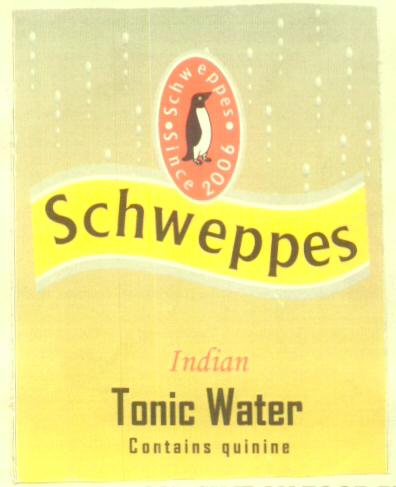 Schweppes Indian Tonic Water (label) Device mark 1613761 Trademark
