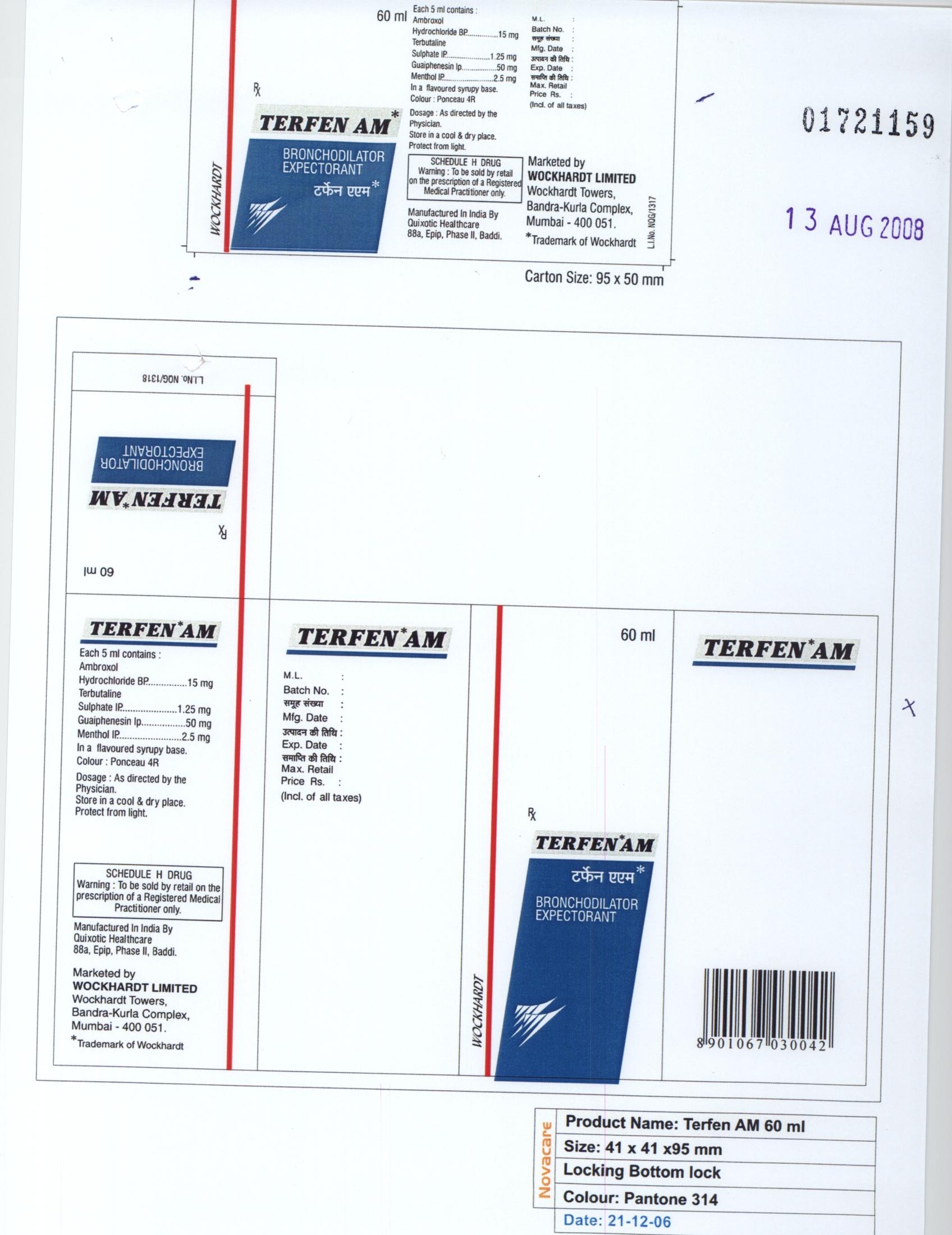 Terfen*am (label) Device mark 1721159 Trademark