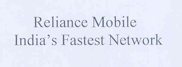 Reliance Mobile India"s Fastest Network (label) Device mark 1773505 Trademark