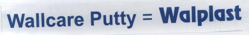 Wallcare Putty = Walplast (wllcare Putty = Walplast ) Label Device mark 1775984 Trademark