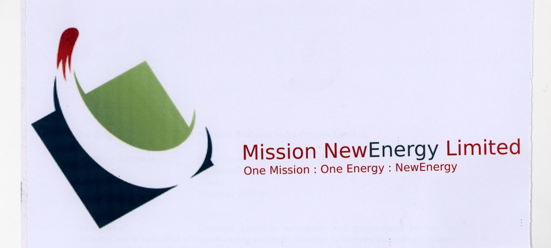Mission New Energy Limited ( Label ) Device mark 1781016 Trademark