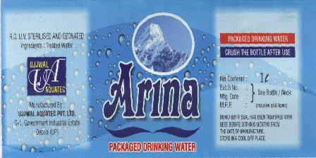 Arina Packaged Drinking Water Device mark 1782131 Trademark
