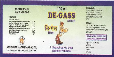 De-gass Syrup With Label Device mark 1784638 Trademark