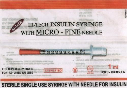 Hi-tech Insulin Syringe With Micro-fine Needle Device mark 1783213 Trademark