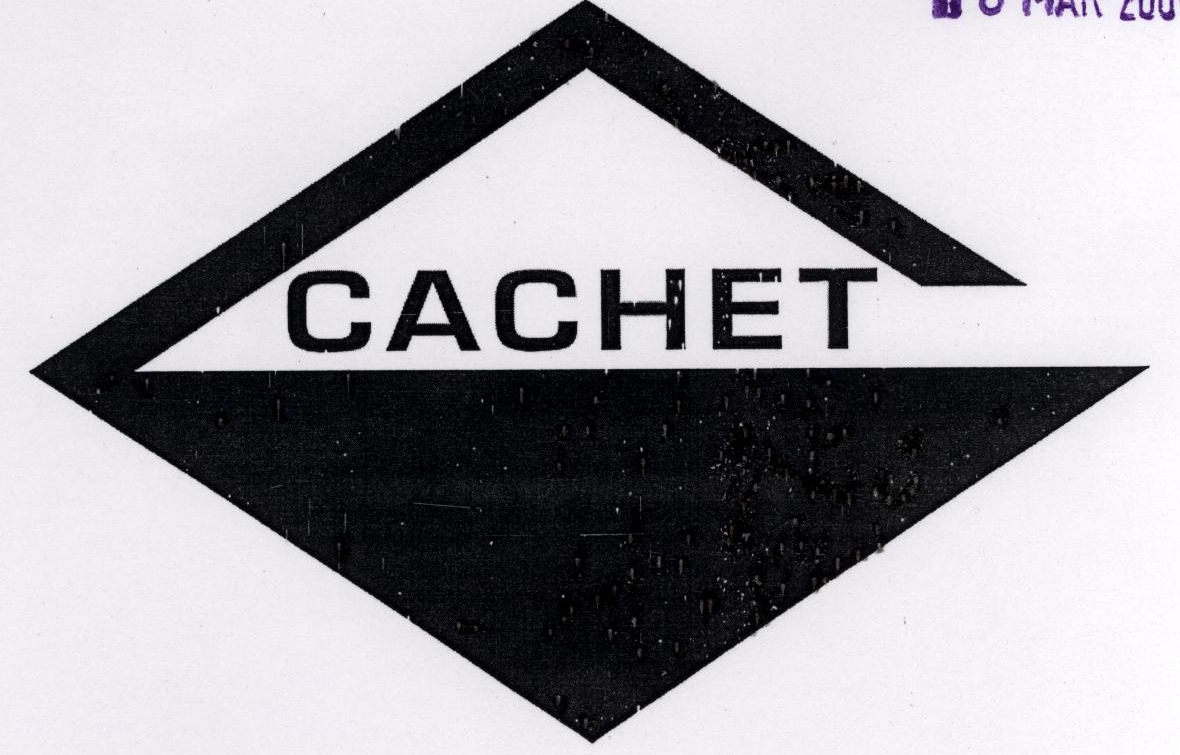 Cachet (label) Device mark 1796737 Trademark